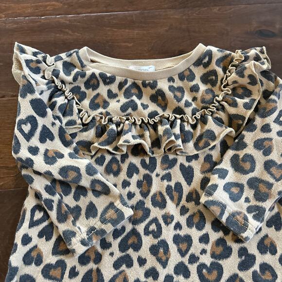 Crewcuts J Crew Girls 4T Dress Leopard Animal Print Ruffle Long Sleeve - Picture 4 of 7